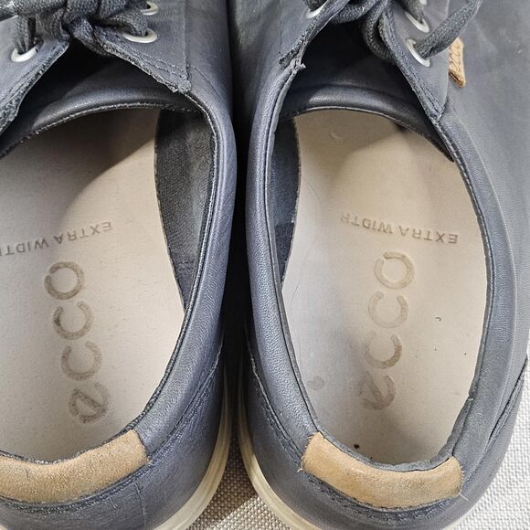 Ecco Mens/Womens Black Leather Golf Shoes‎ Sneakers Spikeless Unisex Size 42